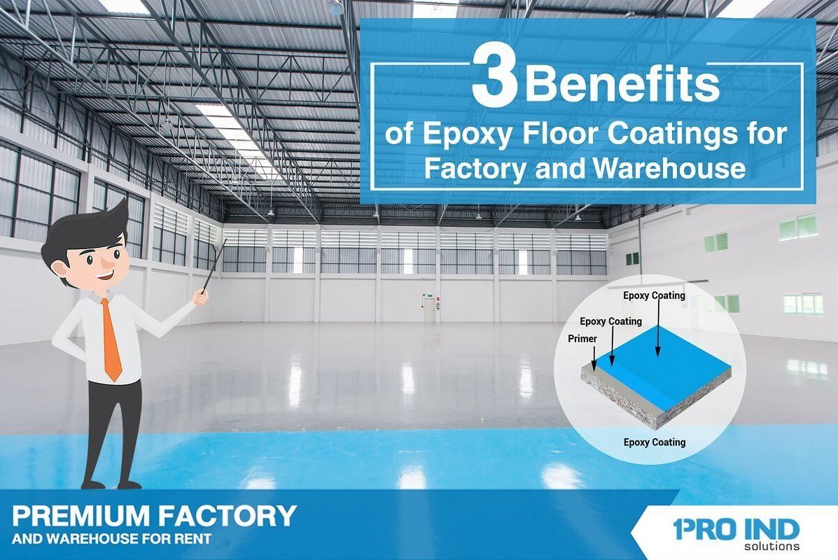 Epoxy is more notable for its durability and adhesion compared to ordinary concrete floors or other types of coating. From these multiple benefits, we use epoxy coatings on our rental factory and ware